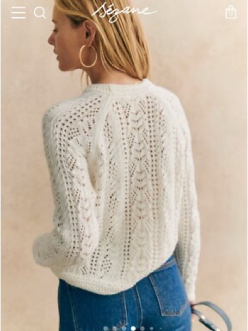 Pull zachary ecru sezane - Picture 3 of 5
